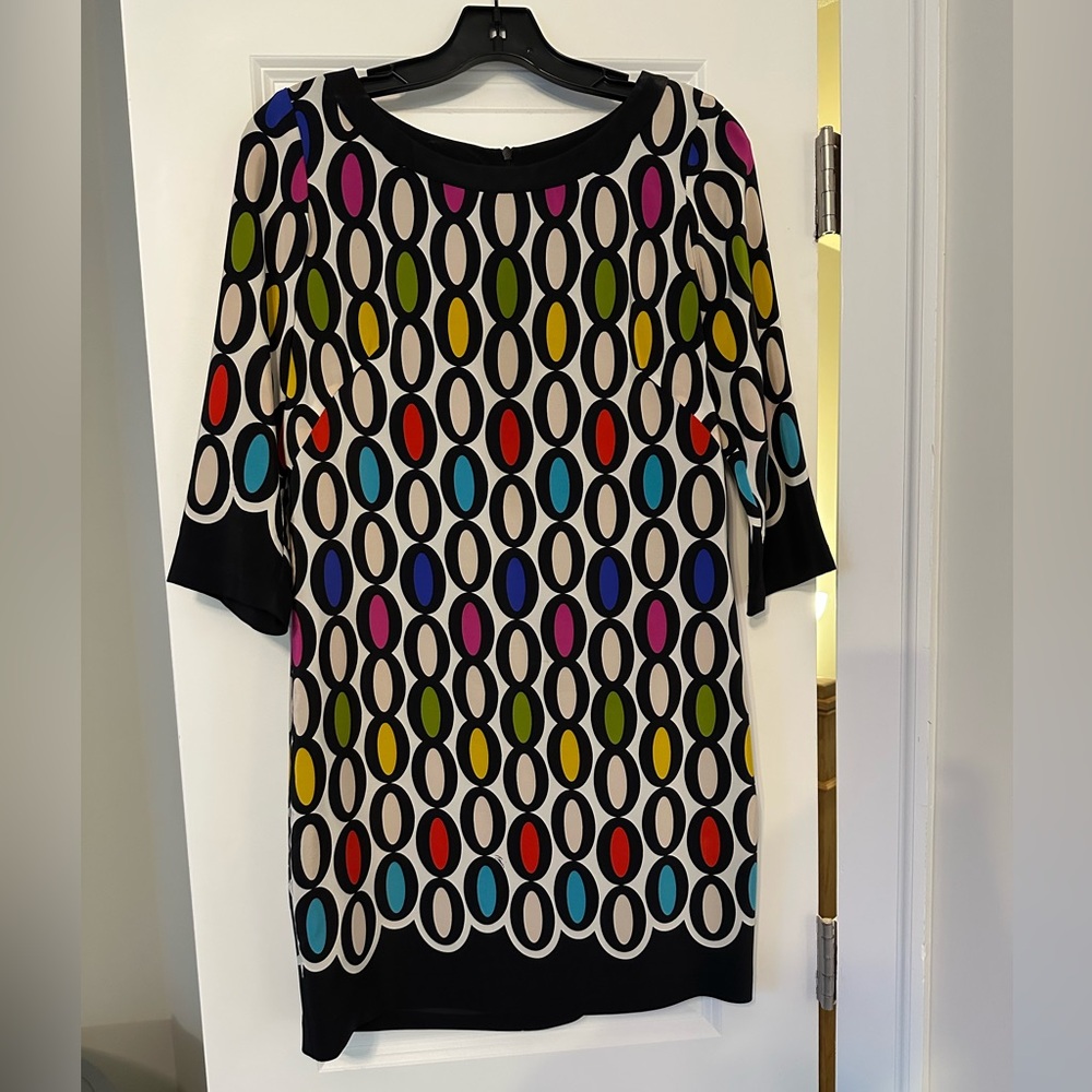 Trina Turk multi-color silk shift dress!